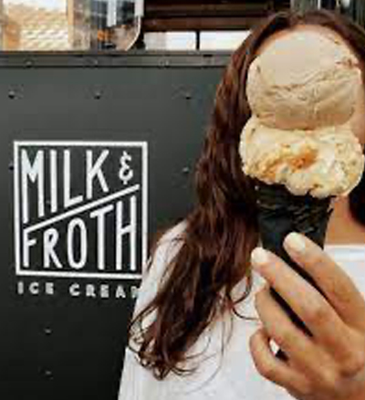 milk and froth icecream