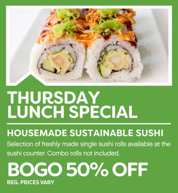 thulunch-sushiFL SATURDAY DINNER SPECIAL